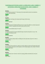 Nur3500 Questions &lpar;Quiz 1&rpar; Updated And Correct&NewLine;Answers Updated Questions And Correct&NewLine;Answers