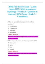 BIOS Exam 2026-2027 QUESTIONS AND ANSWERS ALREADY GRADED A&plus;&period;&NewLine;100&percnt; Verified Solutions &vert; Updated Per Latest Guidelines &vert; Graded A&plus;