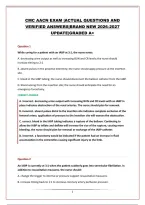 Cmc Aacn Exam &vert;Actual Questions And Verified Answers&vert;Brand New 2026-2027 Update&vert;Graded A&plus;