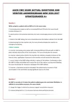 AACN CMC EXAM PACKAGE &vert;QUESTIONS AND ANSWERS&vert;BRAND NEW 2026-2027 UPDATE