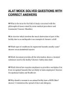 Alat Mock Solved Questions With&NewLine;Correct Answers