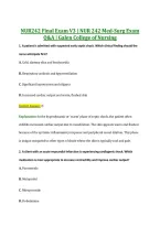 NUR242 Final Exam V3 &vert; NUR 242 Med-Surg Exam &NewLine;Q&A &vert; Galen College of Nursing 