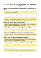 Psyc 2380 Chapter Two &lpar;Textbook&rpar; Questions with Correct Answers&NewLine;&lpar;Grade A&plus;&rpar;