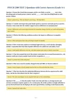 PSYCH 2380 TEST 2 Questions with Correct Answers &lpar;Grade A&plus;&rpar;