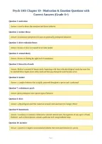 Psych 1101 Chapter 10 - Motivation & Emotion Questions with&NewLine;Correct Answers &lpar;Grade A&plus;&rpar;