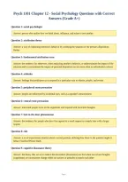 Psych 1101 Chapter 12 - Social Psychology Questions with Correct&NewLine;Answers &lpar;Grade A&plus;&rpar;