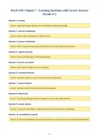 Psych 1101 Chapter 7 - Learning Questions with Correct Answers&NewLine;&lpar;Grade A&plus;&rpar;