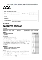 AQA A-level COMPUTER SCIENCE June 2026 Question Paper &NewLine;