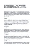 Business Law 1 Fau &lpar;Midterm&rpar; Exam Questions And Answers