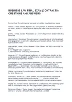Business Law Final Exam &lpar;Contracts&rpar; Questions And Answers