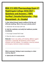 BSN 315 HESI Pharmacology Exam V1 Nightingale College 2026&sol;2027 &ndash; Questions and Answers &vert; 100&percnt; Verified &vert; Detailed Rationales &ndash; Pass Guaranteed &ndash; A&plus; Graded