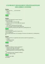 C722 Project Management Updated Questions&NewLine;And Correct Answers