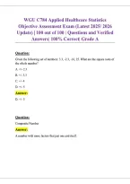STUDY&vert;BUNDLE&semi; WGU C784 - APPLIED HEALTHCARE STATISTICS OBJECTIVE ASSESSMENT 1&vert; EXAM COMPLETE ACTUAL EXAM REAL QUESTIONS WITH CORRECT DETAILED ANSWERS &lpar;CORRECT VERIFIED ANSWERS&rpar; A NEW UPDATED VERSION &vert;ALREADY GRADED A