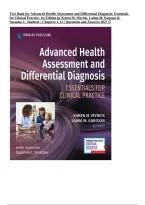 Test Bank for Advanced Health Assessment and Differential Diagnosis 1st Edition &vert; Chapters 1&ndash;12 &vert; ISBN 9780826162496