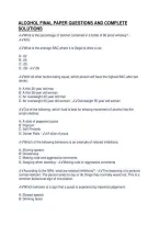 Alcohol Final Paper Questions And Complete&NewLine;Solutions