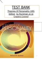 Test Bank for Theories of Personality&comma; 10th Edition by Richard M&period; Ryckman &vert; ISBN 9780357671184 &vert; All 18 Chapters Covered