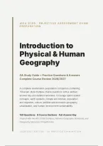 WGU D199 Physical & Human Geography OA 2026&sol;2027 &vert; Study Guide &plus; Practice Q&A &vert; Grade A&NewLine;&NewLine;