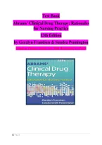 Test Bank for Abrams&rsquo; Clinical Drug Therapy&colon; Rationales for Nursing Practice 13th Edition by Frandsen & Pennington &vert; Chapters 1&ndash;61 &vert; ISBN 9781975222321