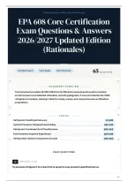 EPA 608 Core Certification Exam Questions & Answers 2026&sol;2027 Updated Edition &lpar;Rationales&rpar;