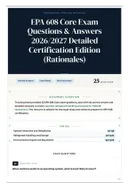 EPA 608 Core Exam Questions & Answers 2026&sol;2027 Detailed Certification Edition &lpar;Rationales&rpar;