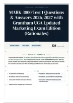 MARK 3000 Test 1 Questions & Answers 2026&sol;2027 with Grantham UGA Updated Marketing Exam Edition &lpar;Rationales&rpar;