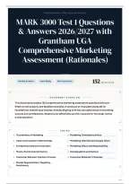 MARK 3000 Test 1 Questions & Answers 2026&sol;2027 with Grantham UGA Comprehensive Marketing Assessment &lpar;Rationales&rpar;