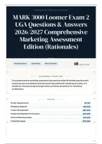 MARK 3000 Loomer Exam 2 UGA Questions & Answers 2026&sol;2027 Comprehensive Marketing Assessment Edition &lpar;Rationales&rpar;