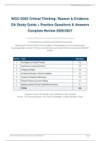 WGU D265 Critical Thinking OA Study Guide 2026&sol;2027 &vert; Practice Q&A &vert; Pass Guaranteed&NewLine;&NewLine;