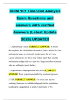 CCIM 101 Financial Analysis &NewLine;Exam Questions and &NewLine;answers with verified &NewLine;Answers &lpar;Latest Update &NewLine;2026&rpar; UPDATE&excl;&excl;