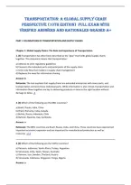 Transportation&colon; A Global Supply Chain &NewLine;Perspective &lpar;10th Edition&rpar;  Full Exam with &NewLine;verified answers and rationales graded A&plus;
