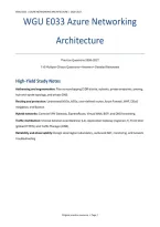 WGU E033 Azure Networking Architecture&colon; 110 Practice Questions &lpar;PDF&rpar; &vert; 2026&ndash;2027 &vert; Western Governors University