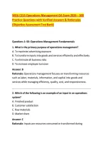 WGU C215 Operations Management OA Exam 2026 &ndash; 300 &NewLine;Practice Questions with Verified Answers & Rationales &NewLine;&lpar;Objective Assessment Test Bank&rpar; 