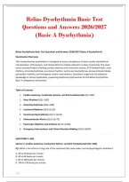Relias Dysrhythmia Basic Test&NewLine;Questions and Answers 2026&sol;2027&NewLine;&lpar;Basic A Dysrhythmia&rpar;&NewLine;