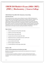 CHEM 210 Module 6 Exam &lpar;2026 &sol; 2027&rpar;&NewLine;&lpar;PDF&rpar; &vert; Biochemistry &vert; Geneva College