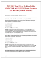 WGU C207 Data Driven Decision Making&NewLine;OBJECTIVE ASSESSMENT Latest Questions&NewLine;and Answers &lpar;Verified Answers&rpar;