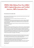 PHTLS 10th Edition Post-Test &lpar;2026 &sol;&NewLine;2027&rpar; Updated Questions and Verified&NewLine;Answers&comma; 100&percnt; Guarantee Pass