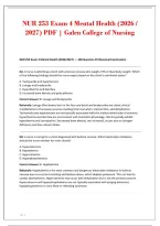 NUR 253 Exam 4 Mental Health &lpar;2026 &sol;&NewLine;2027&rpar; PDF &vert; Galen College of Nursing&NewLine;