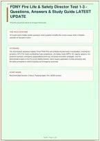 FDNY Fire Life Safety Director Test 1-3 &vert; Questions&comma; Answers & Study Guide &vert; Latest Update &vert; FDNY &vert; 147 Questions &vert; 2026&sol;2027&NewLine;