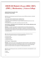 CHEM 210 Module 6 Exam &lpar;2026 &sol; 2027&rpar;&NewLine;&lpar;PDF&rpar; &vert; Biochemistry &vert; Geneva College