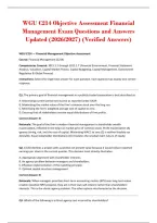 WGU C214 Objective Assessment Financial&NewLine;Management Exam Questions and Answers&NewLine;Updated &lpar;2026&sol;2027&rpar; &lpar;Verified Answers&rpar;