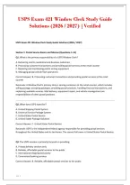 USPS Exam 421 Window Clerk Study Guide&NewLine;Solutions &lpar;2026 &sol; 2027&rpar; &vert;Verified