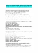 Health Online Nutrition and Physical Activity Unit Test Complete Answered Spring 2026 Verified Latest Update