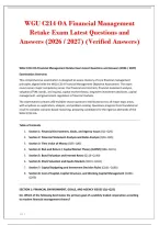 WGU C214 OA Financial Management&NewLine;Retake Exam Latest Questions and&NewLine;Answers &lpar;2026 &sol; 2027&rpar; &lpar;Verified Answers&rpar;