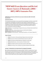 NRNP 6635 Exam Questions and Revised&NewLine;Correct Answers & Rationales &lpar;2026 &sol;&NewLine;2027&rpar; 100&percnt; Guarantee Pass