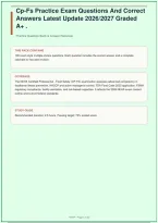Cp-Fs Practice Exam Questions And Correct Answers Latest Update Graded A&plus; &vert; University of Georgia &vert; 100 Questions &vert; 2026&sol;2027&NewLine;
