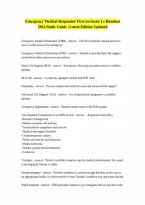Emergency Medical Responder First on Scene Le Baudour 2016 Questions and Answers 100 Pass