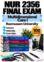 NUR 2356 Multidimensional Care I Exams 1&ndash;2 &plus; Final Complete Bundle &vert; Fall 2026 Q&A &vert; Rasmussen College A&plus; Guarantee