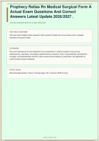 Prophecy Relias RN Medical Surgical Form A Actual Exam Questions And Correct Answers Latest Update &vert; Johns Hopkins University &vert; 150 Questions &vert; 2026&sol;2027&NewLine;
