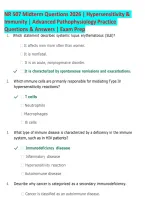 NR 507 Midterm Exam 2026 &vert; Advanced Pathophysiology Questions and Answers on Hypersensitivity and Immunity