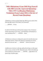 NHA Phlebotomy Exam 2026 Prep Form B &vert; 300 Practice Questions and Answers